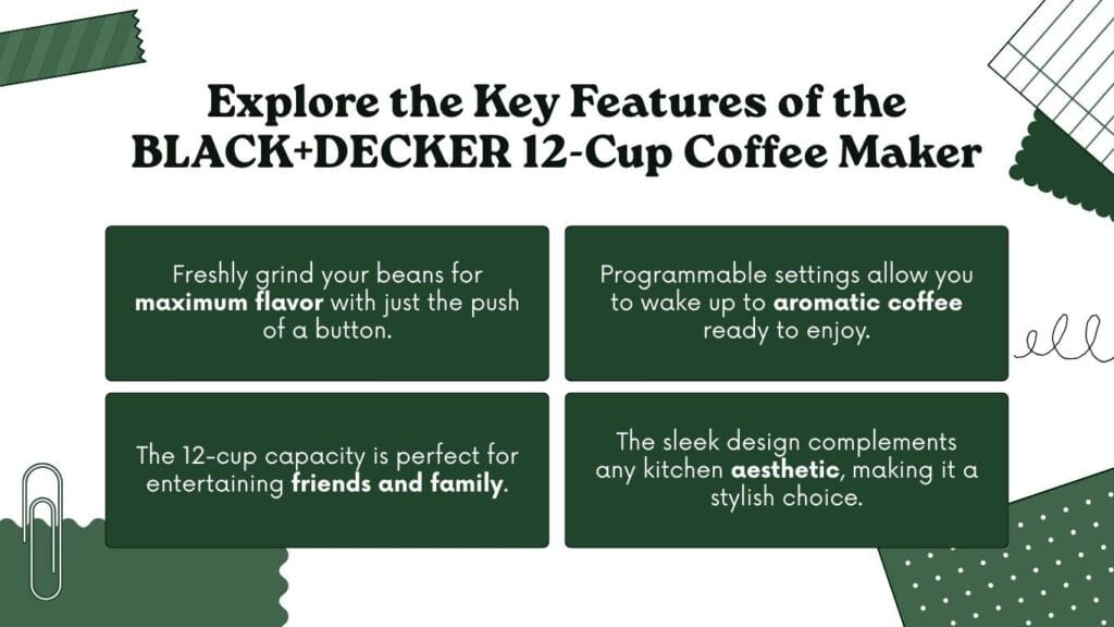 BLACK And DECKER 12 Cup Mill and Brew specifications