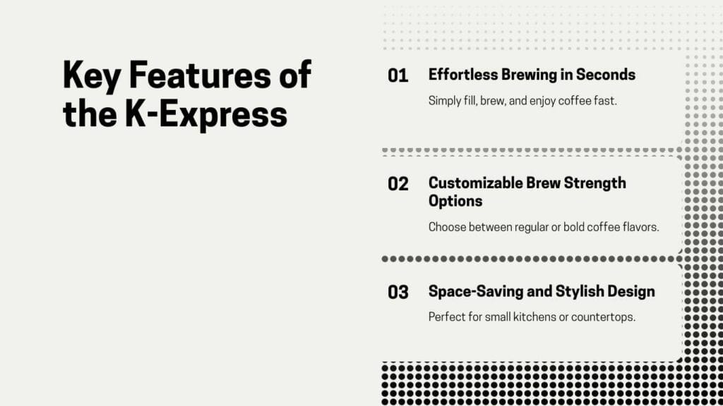 Keurig K-Express Coffee Maker key features