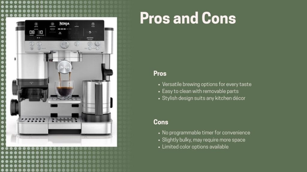 Pros and Cros of the Ninja ES601 Coffee maker