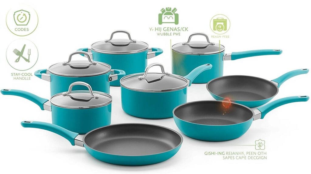 GreenLife Soft Grip 16 Piece Cookware Set